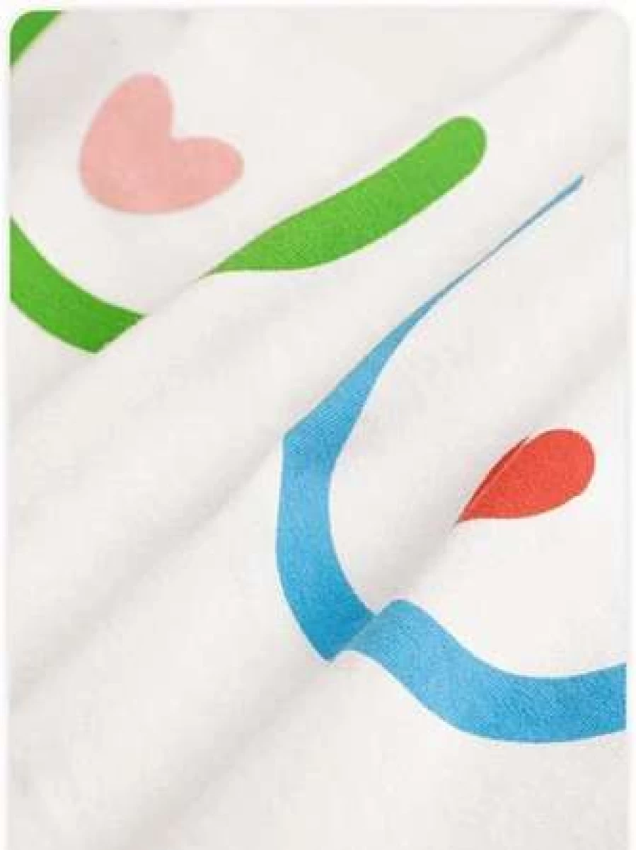 "Kollyy White Cartoon Street Style Short Sleeve T-Shirt for Women"
