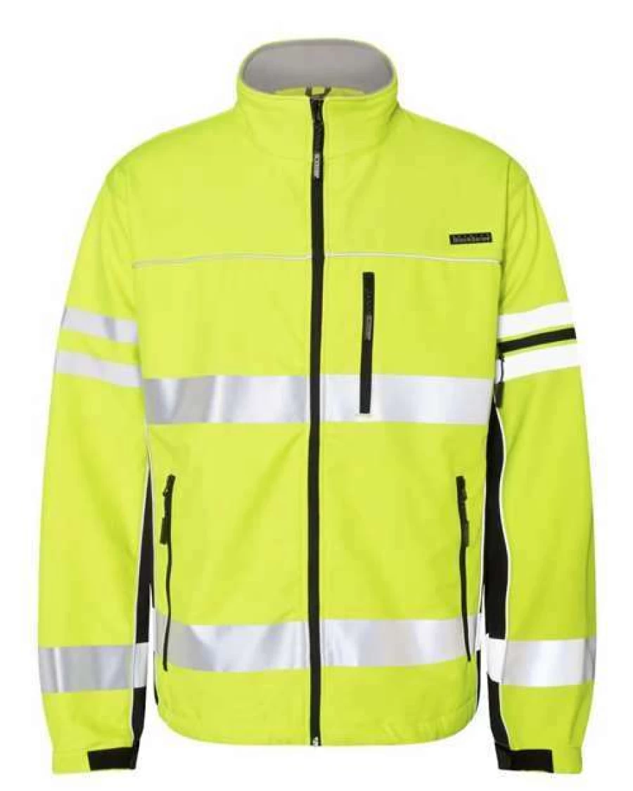 Kishigo Men's Premium Class 3 Lime Soft Shell Jacket - High Visibility Safety Wear