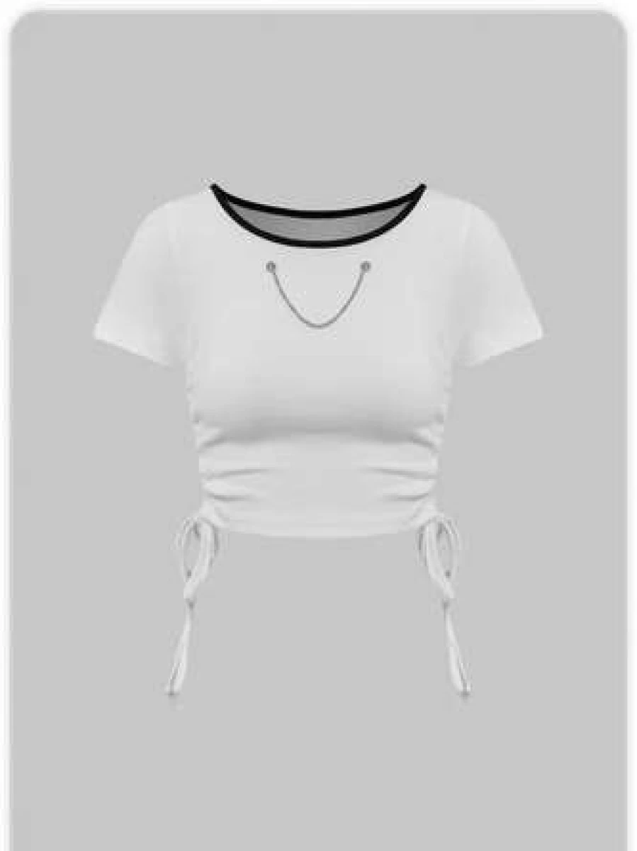 "Kollyy Women's White Casual T-Shirt - Soft Comfortable Basic Tee"