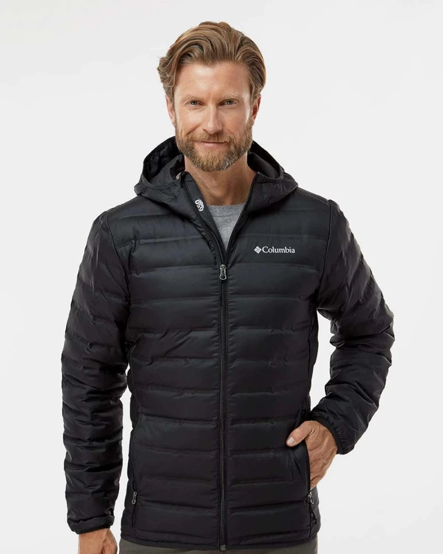 Columbia Men's Lake Down Hooded Jacket - Black Winter Coat for Outdoor Activities