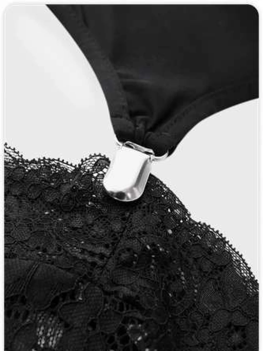 Black Punk Lace Tiered Flare Pants for Halloween - Gothic Bottom Trousers with Layered Design