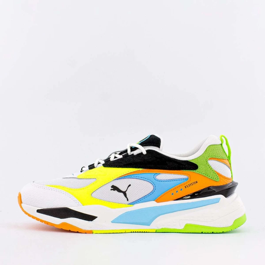 Puma RS-Fast Tropics Sneakers in White, Yellow, and Blue | Men's Running Shoes