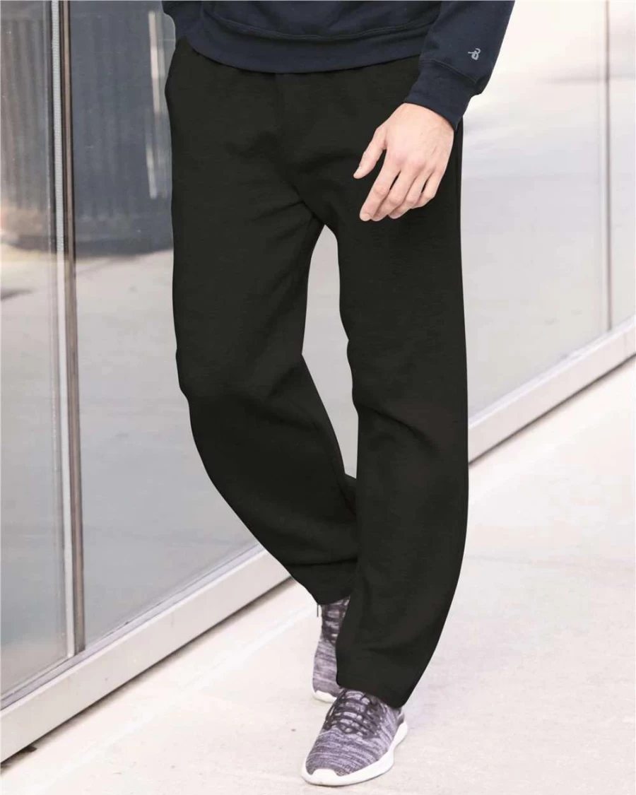 Men's Black Open-Bottom Sweatpants by Badger - Comfortable & Stylish Lounge Pants