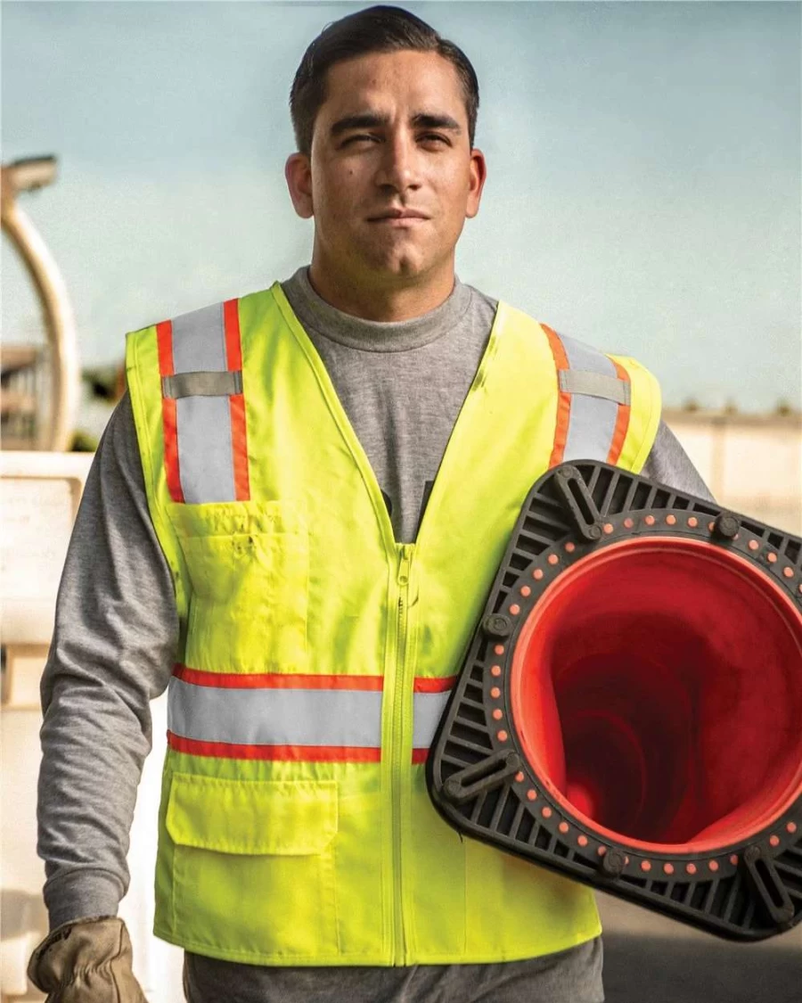 Men's Cooling Work Vest with Solid Front & Breathable Mesh Back for Maximum Comfort