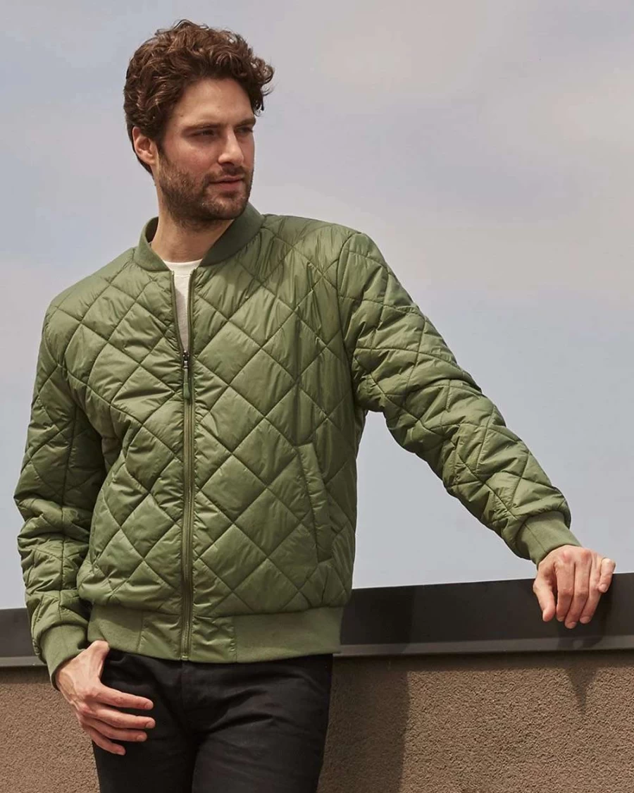 Men's Quilted Packable Bomber Jacket - Weatherproof & Heatlast Technology for All-Season Comfort