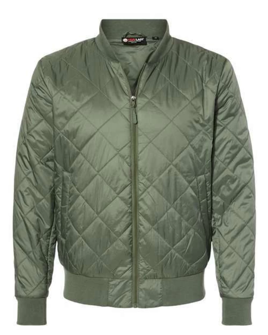 Men's Quilted Packable Bomber Jacket - Weatherproof & Heatlast Technology for All-Season Comfort