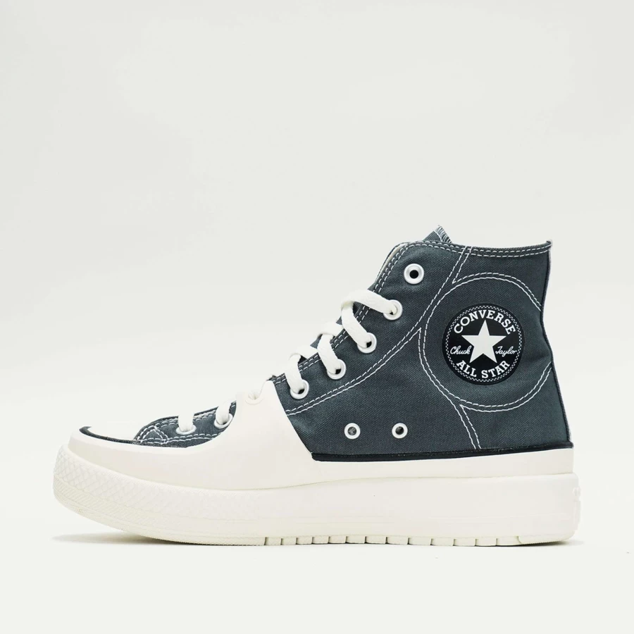 Converse Chuck Taylor All Star Construct Sneakers in Cyber Grey & Vintage White | Classic High-Top Canvas Shoes