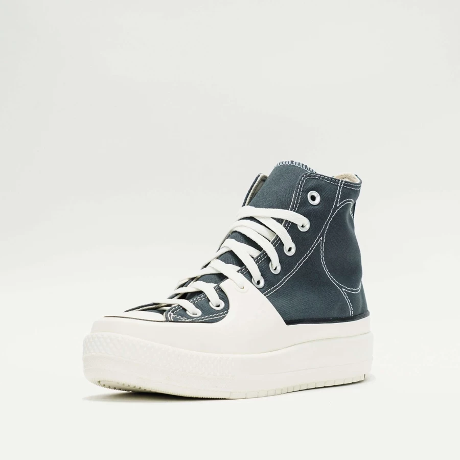 Converse Chuck Taylor All Star Construct Sneakers in Cyber Grey & Vintage White | Classic High-Top Canvas Shoes