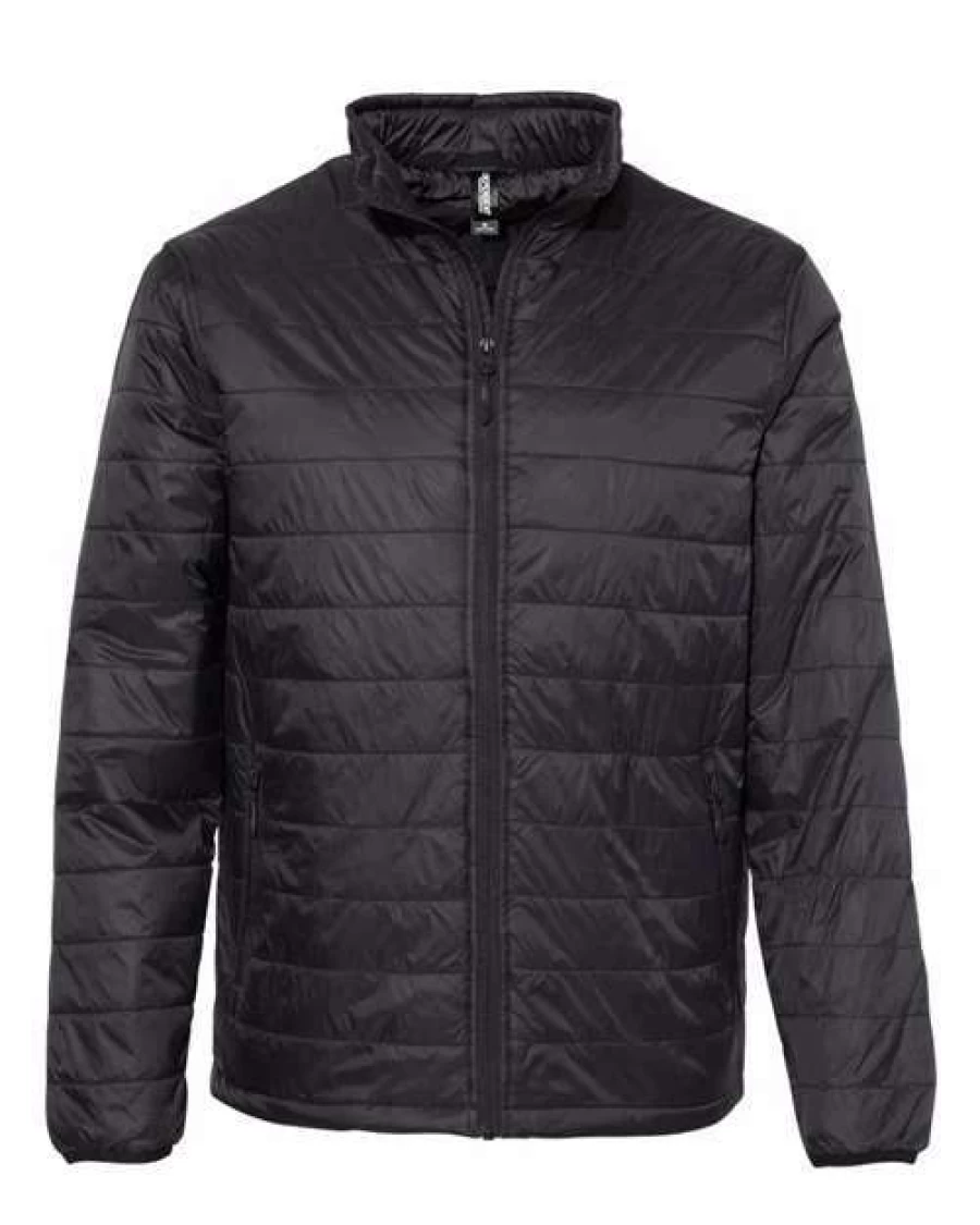 Men's Black Puffer Jacket by Independent Trading Co. - Warm Winter Coat