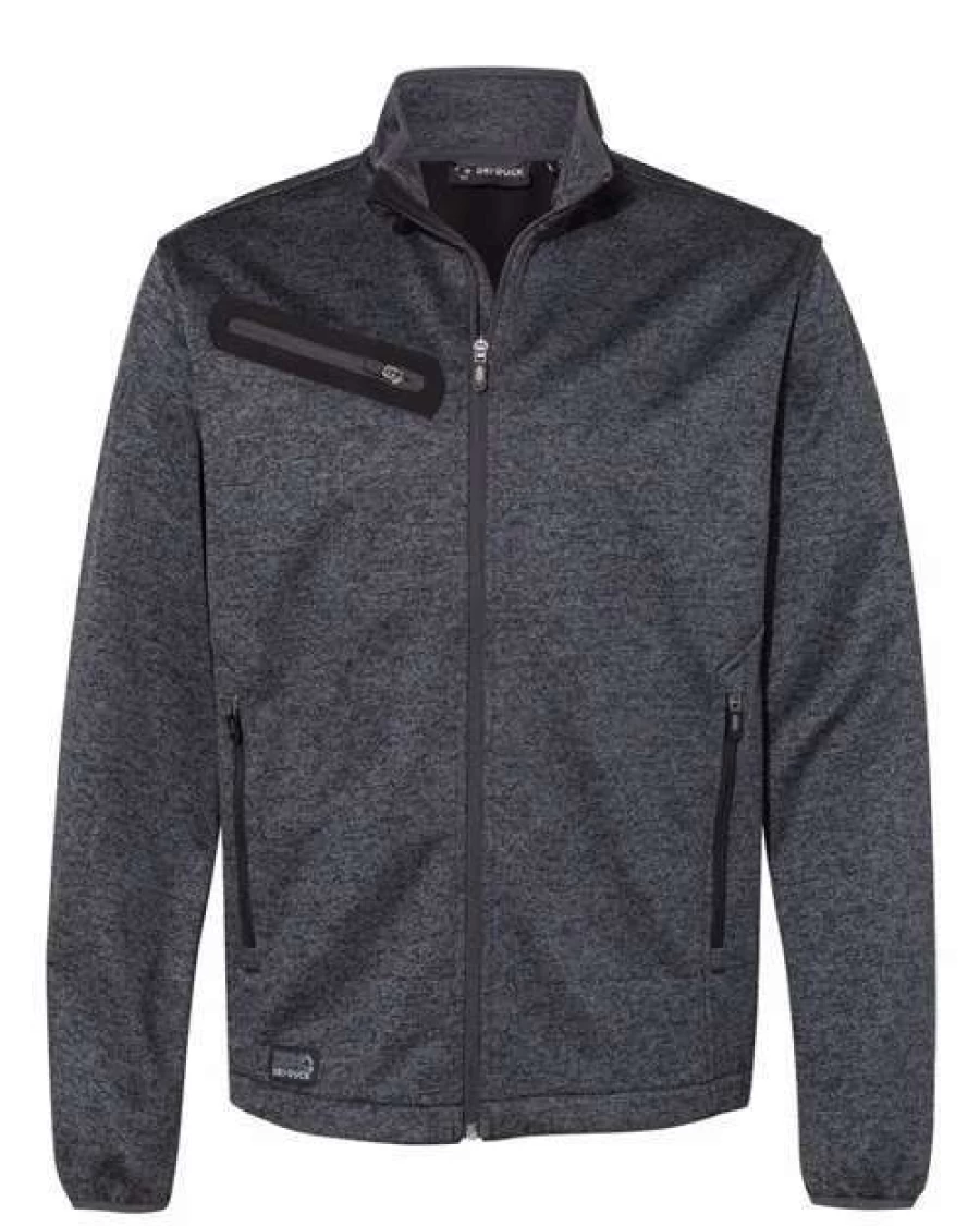 * Men's Charcoal Atlas Fleece Full-Zip Sweater Jacket - Dri Duck