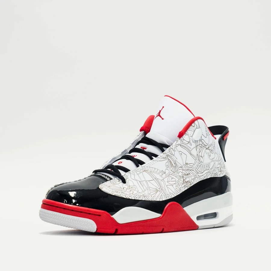 Jordan Dub Zero Men's Basketball Shoes - White/Black/Neutral Grey/True Red Colorway