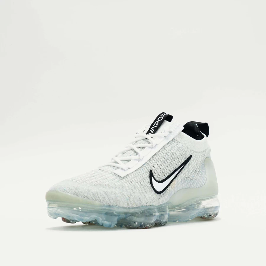 Nike Air VaporMax 2021 Flyknit Running Shoes - White/Black/Metallic Silver