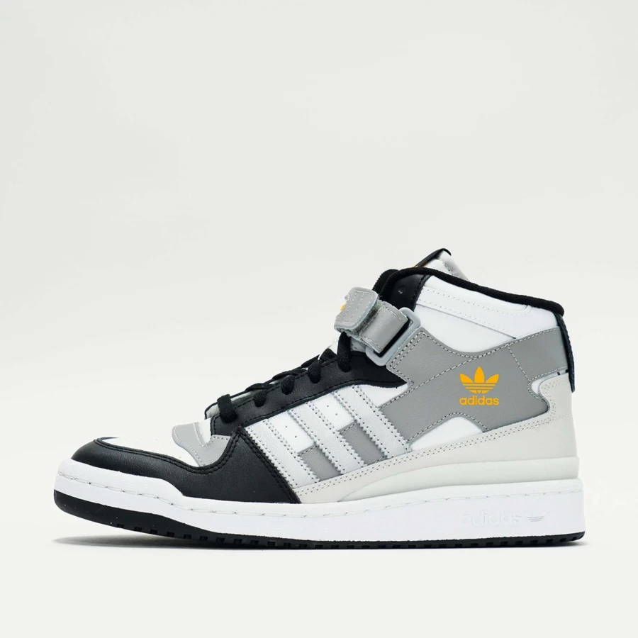 Adidas Forum Mid Sneakers in Future White/Silver - Men's High-Top Basketball Shoes