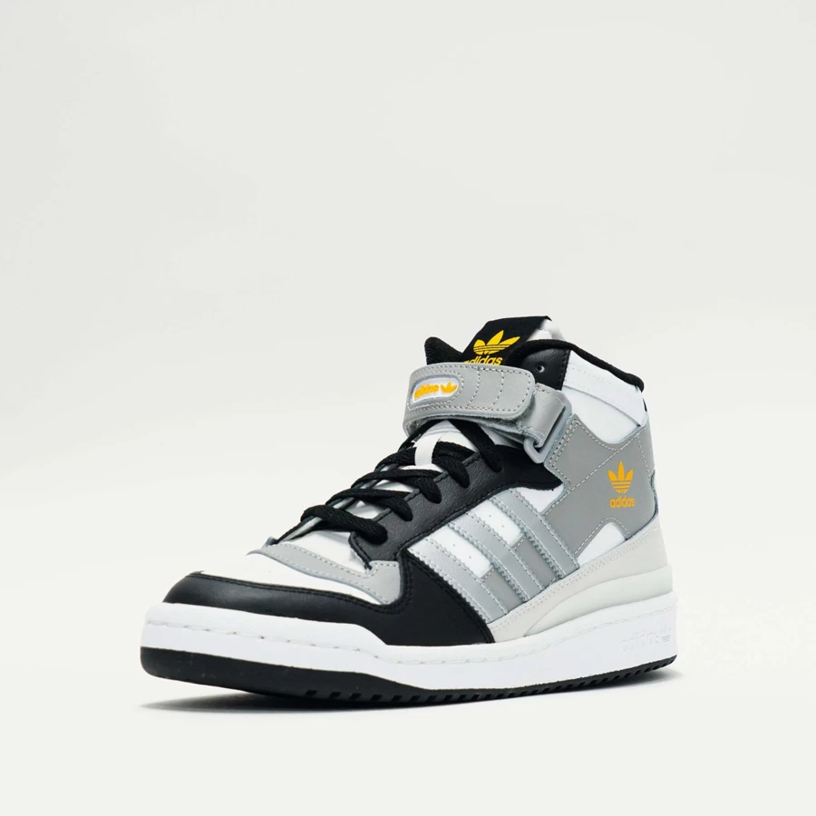 Adidas Forum Mid Sneakers in Future White/Silver - Men's High-Top Basketball Shoes