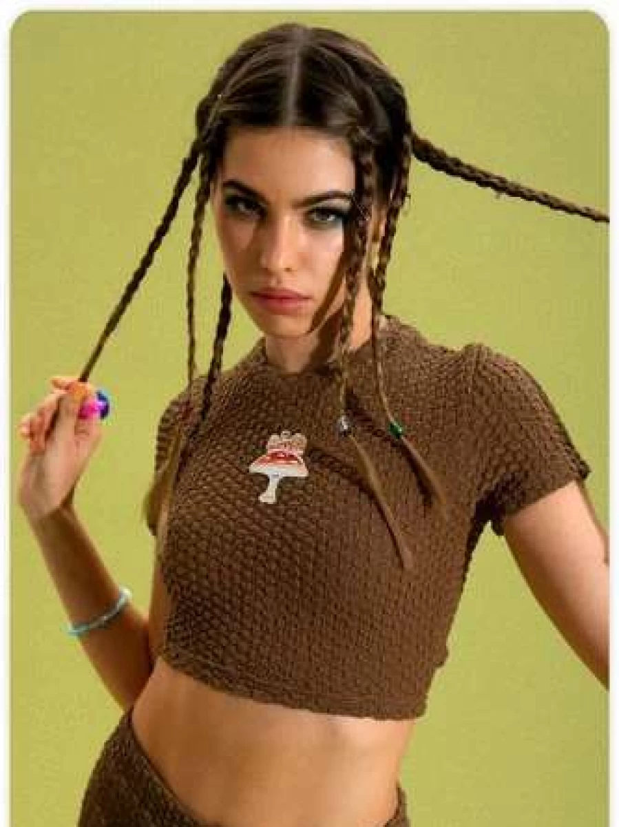 Y2K Vintage Cameo Brown Short Sleeve T-Shirt Casual Retro Top