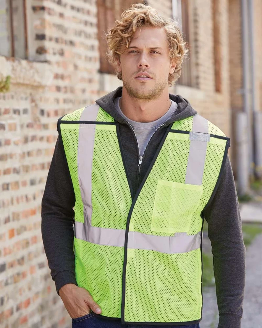 Kishigo Men's Safety Breakaway Vest with Single Pocket - Reflective Work Vest for High Visibility