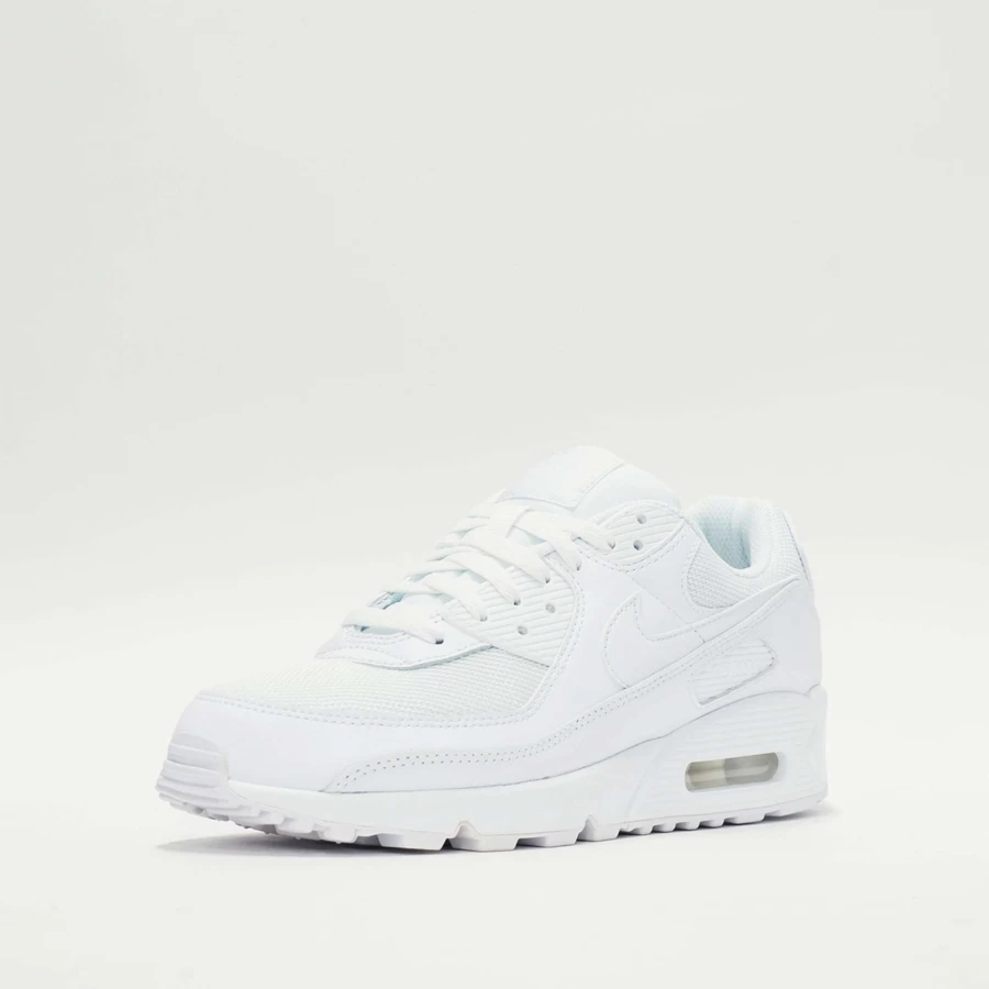 Nike Air Max 90 White Wolf Grey Men's Running Shoes - Classic Cushioned Trainers