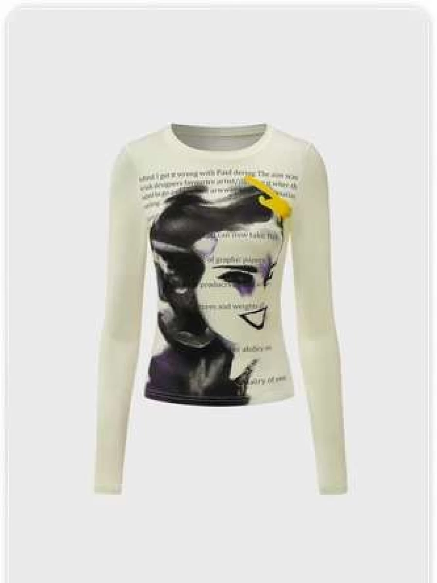 Y2K Vintage White Graphic T-Shirt for Men and Women