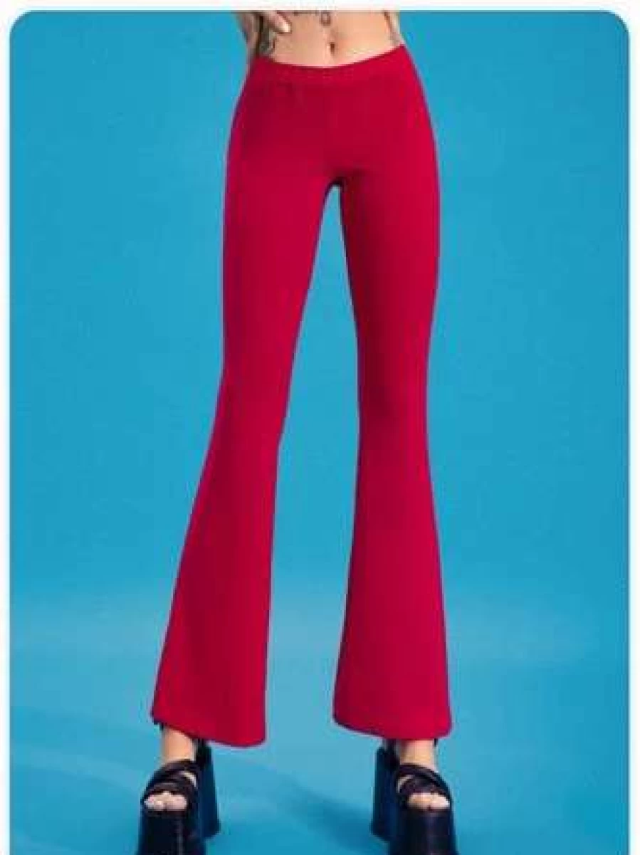 "Stylish Kollyy Vacation Flare Pants for Women - Comfortable Plain Bottom Trousers"