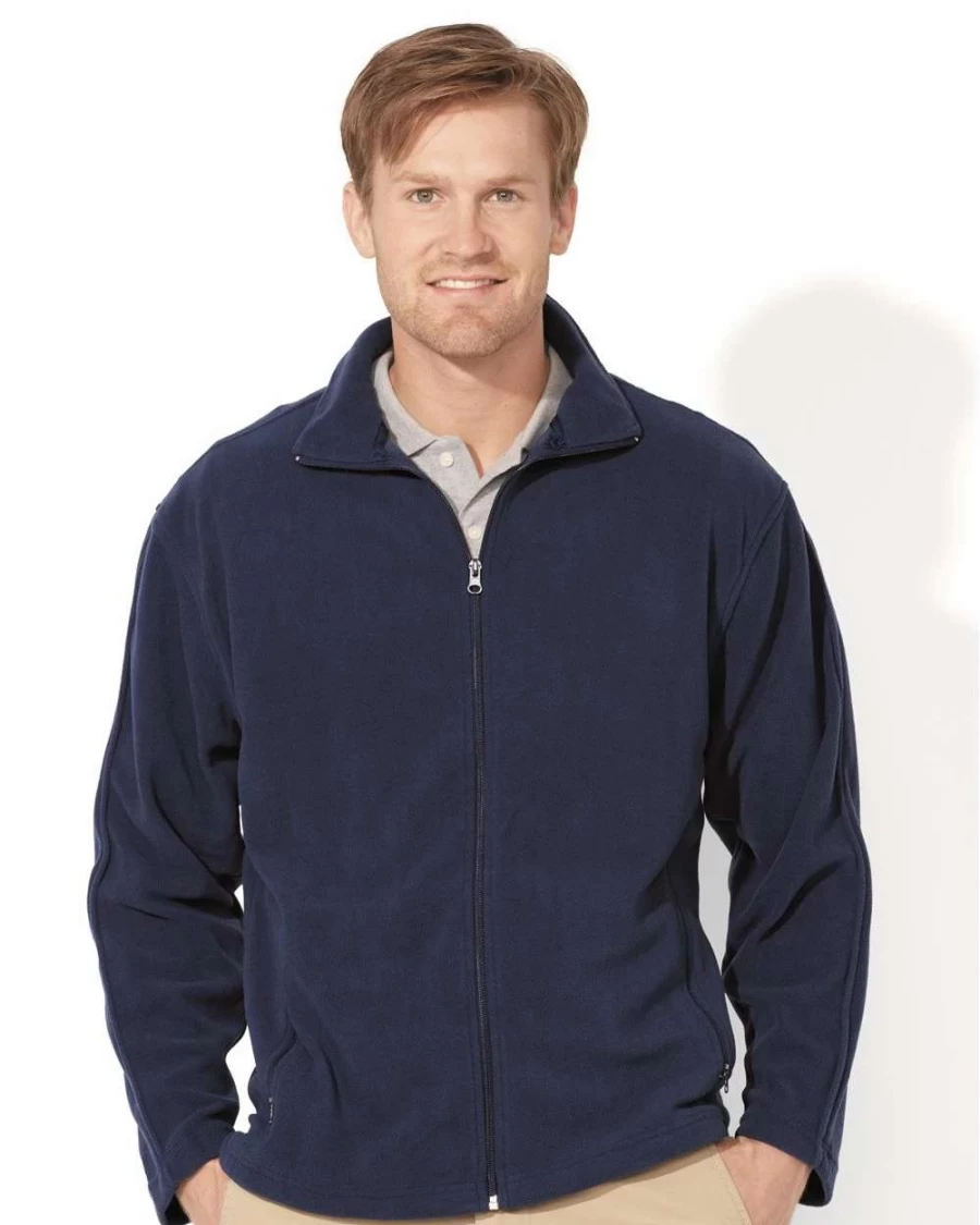 Men's Lightweight Microfleece Full-Zip Jacket - Warm Winter Pullover with Front Pockets