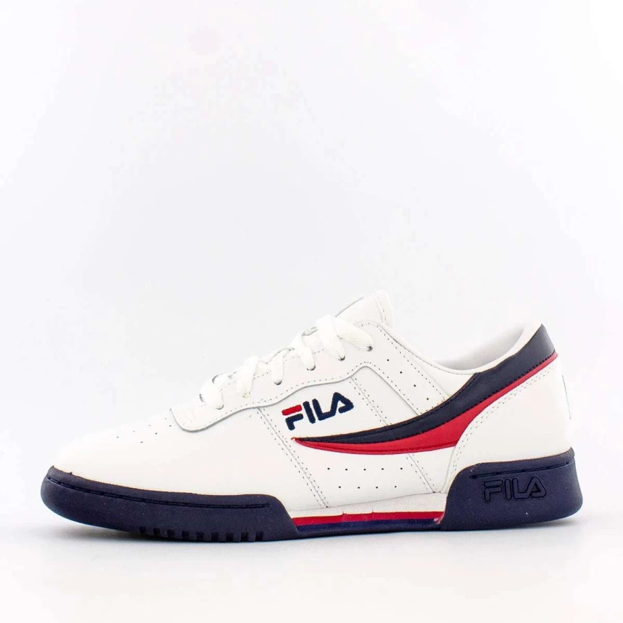 Fila Original Fitness Sneakers in White, Navy, and Red Colorway