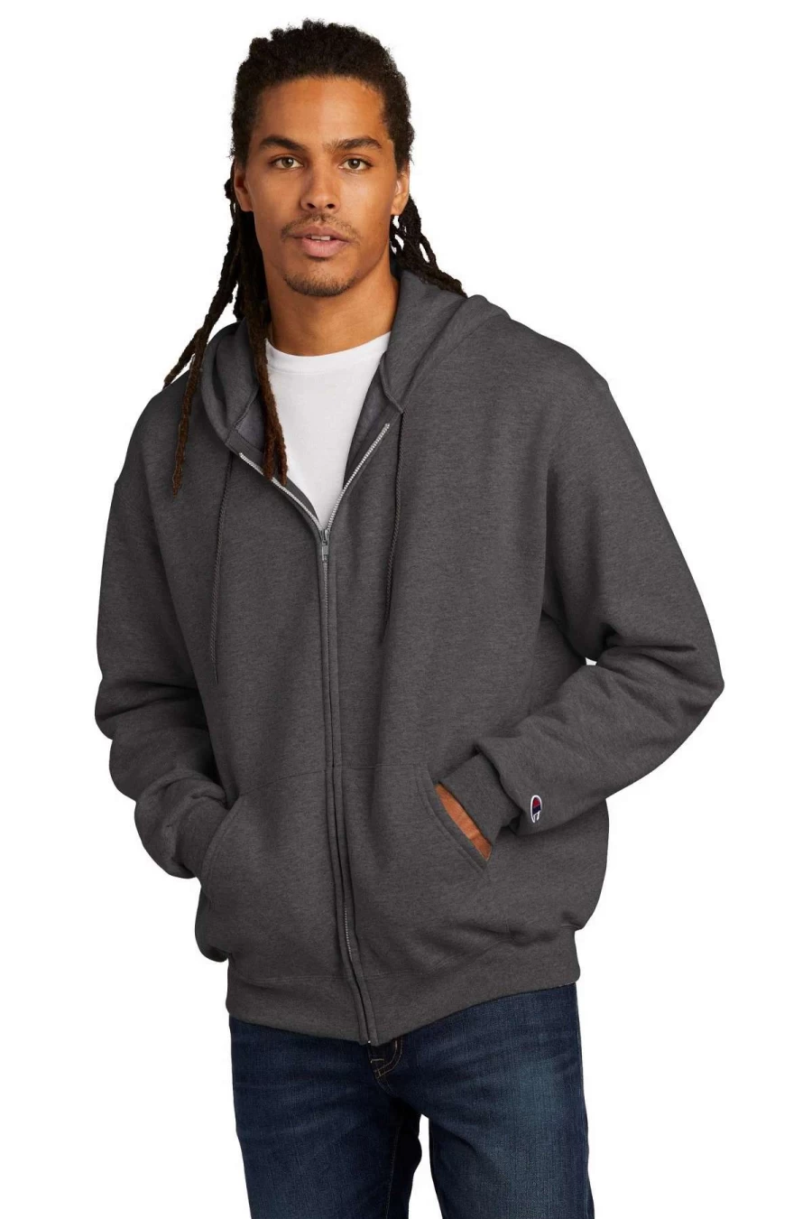 Champion Men's Powerblend Fleece Full-Zip Hooded Sweatshirt - Comfortable & Stylish Pullover Jacket