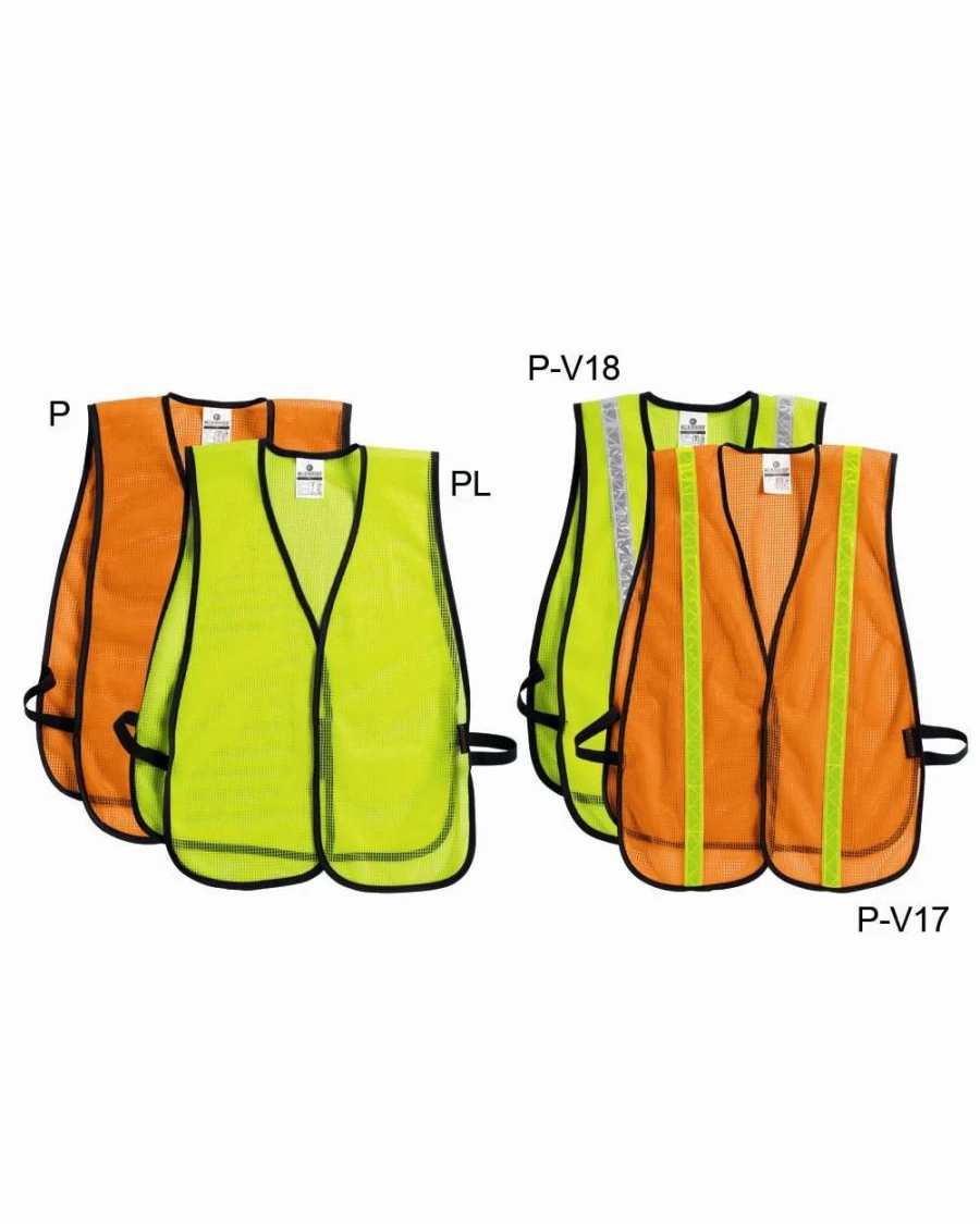 Kishigo Men's High-Visibility P-Series Mesh Safety Vest with Reflective Strips