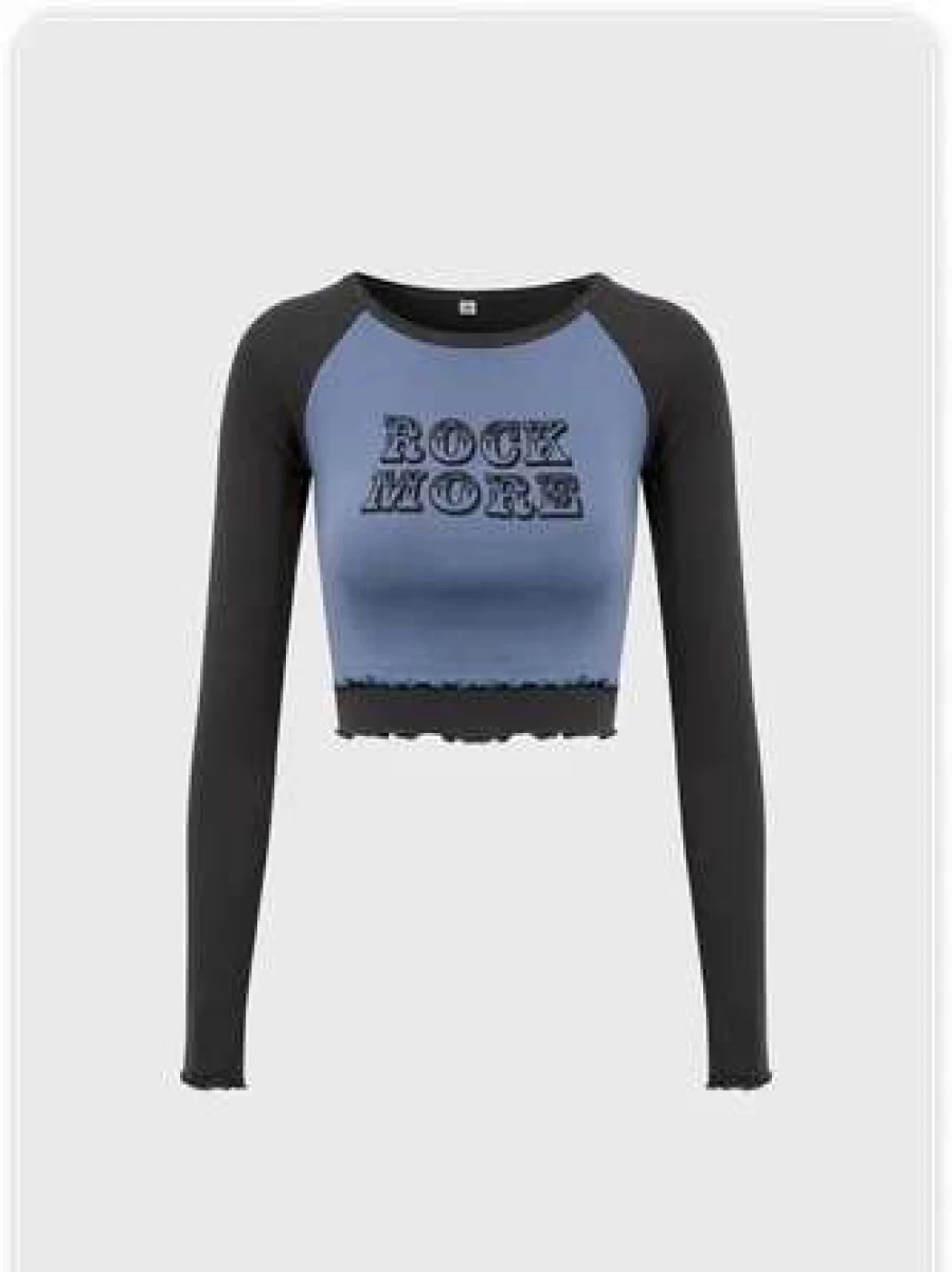 "Vintage Blue Top T-Shirt – Kollyy Retro Style Cotton Tee"