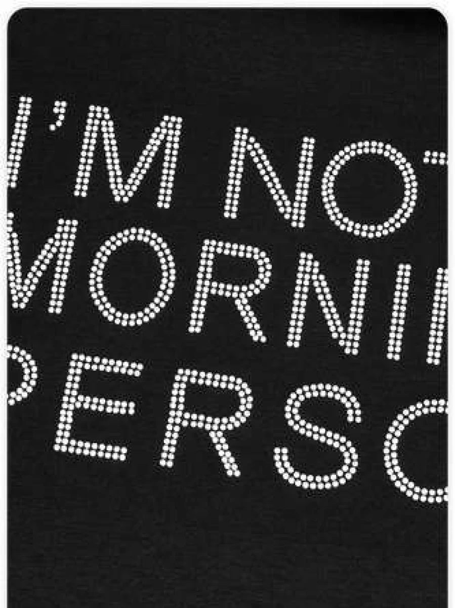 Black Y2K Rhinestone Letter Graphic T-Shirt for Women Vintage Style Top