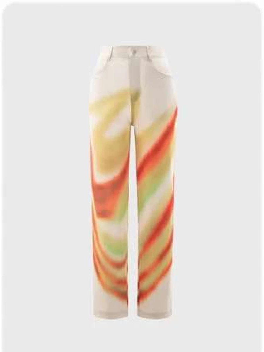 Kollyy Multicolor Vintage High-Waisted Flared Pants for Women Retro 70s Style Boho Chic Trousers