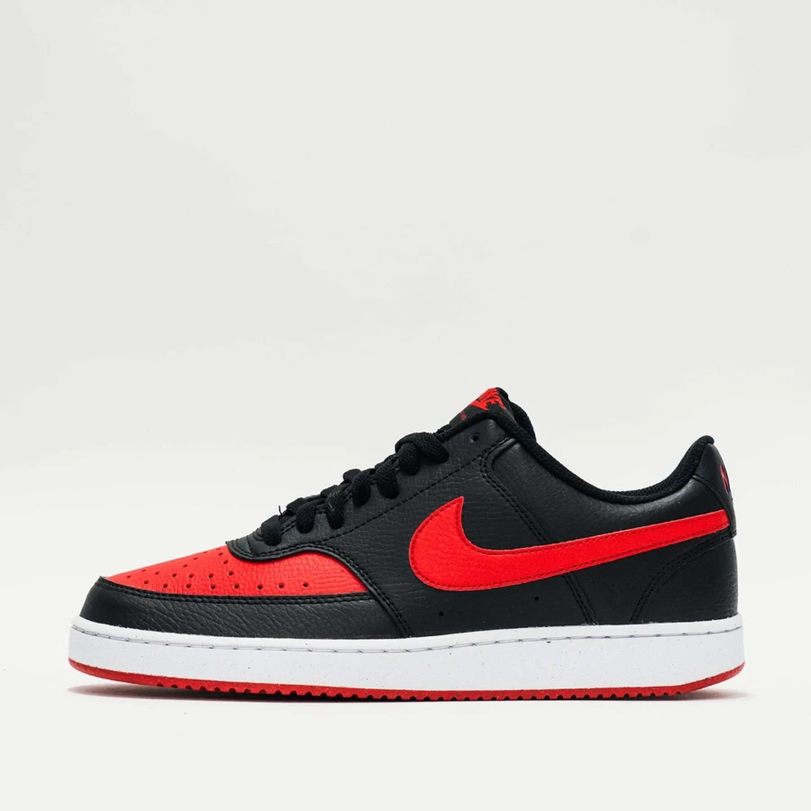 Nike Court Vision Low Next Nature Sneakers in Black/University Red-White | Sustainable Lifestyle Shoes