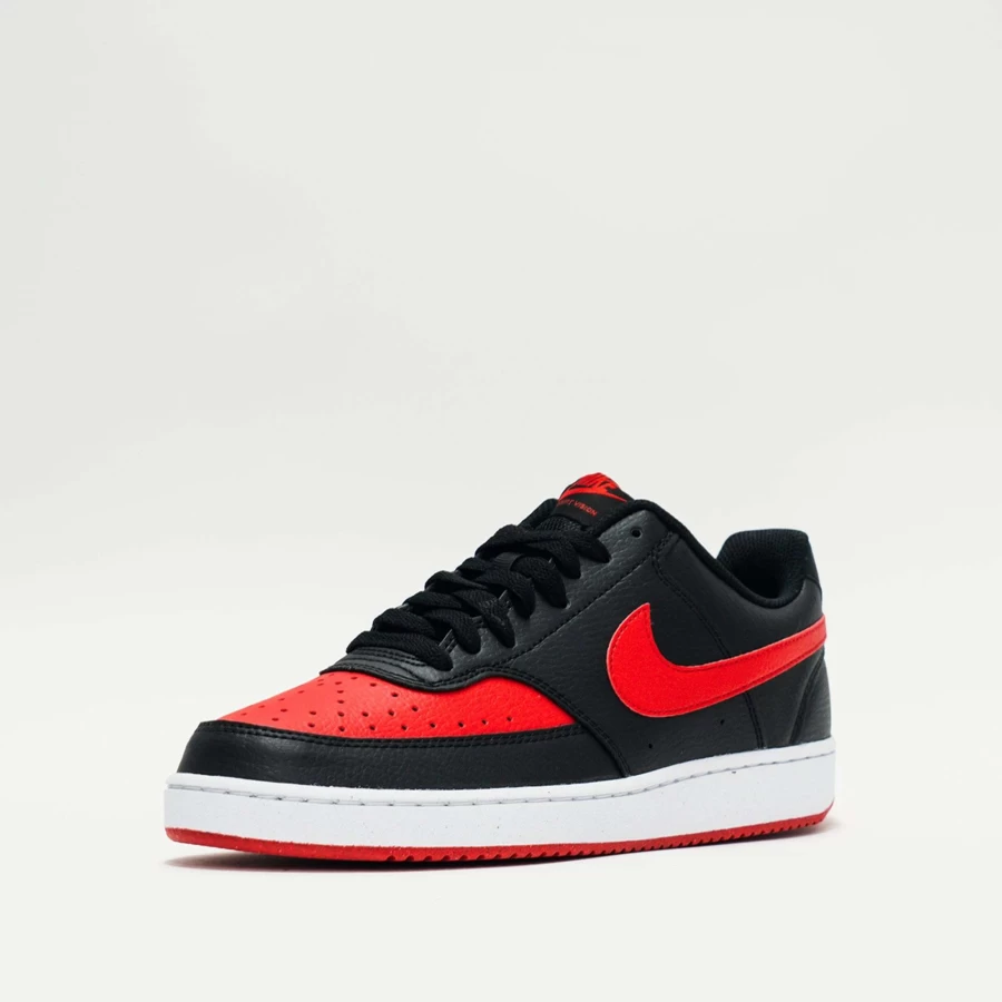 Nike Court Vision Low Next Nature Sneakers in Black/University Red-White | Sustainable Lifestyle Shoes