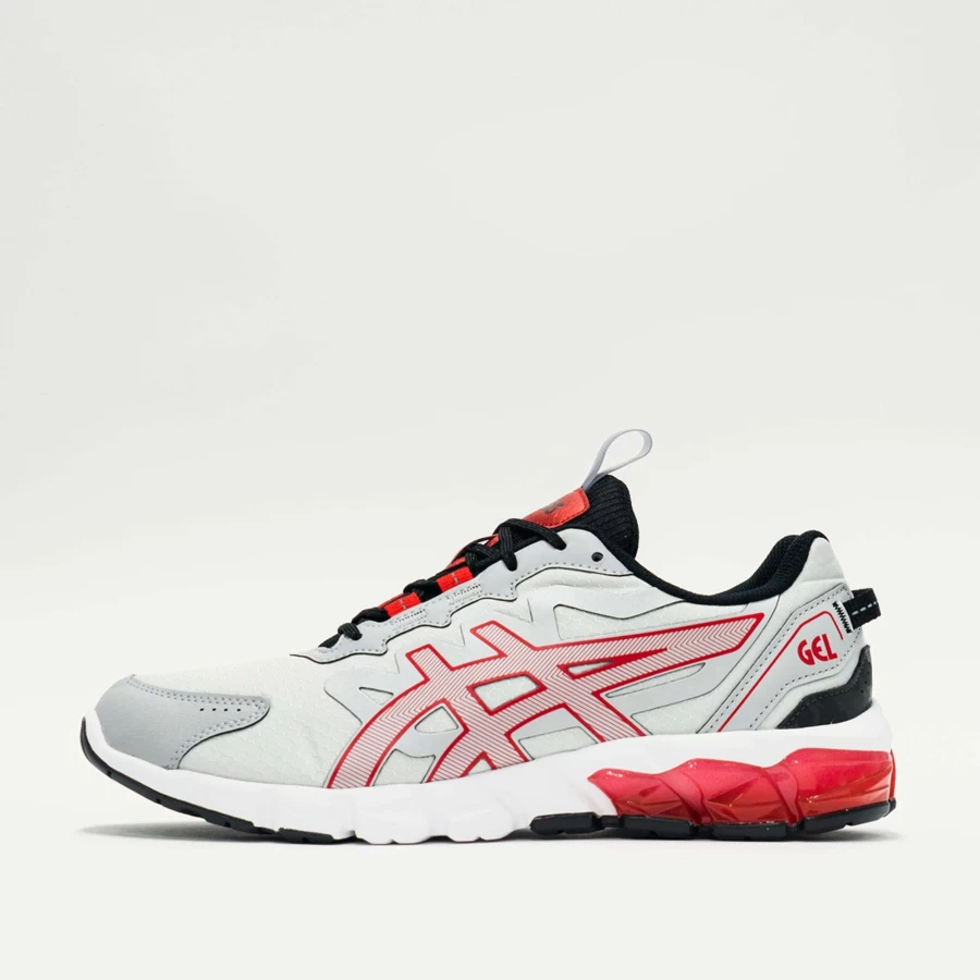 ASICS Gel-Quantum 90 Running Shoes - Glacier Grey/Classic Red - Men's Cushioned Trainers