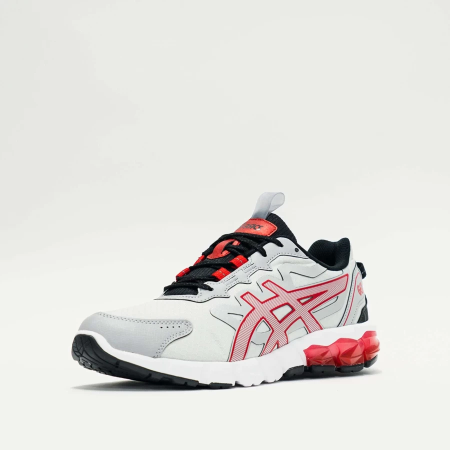 ASICS Gel-Quantum 90 Running Shoes - Glacier Grey/Classic Red - Men's Cushioned Trainers