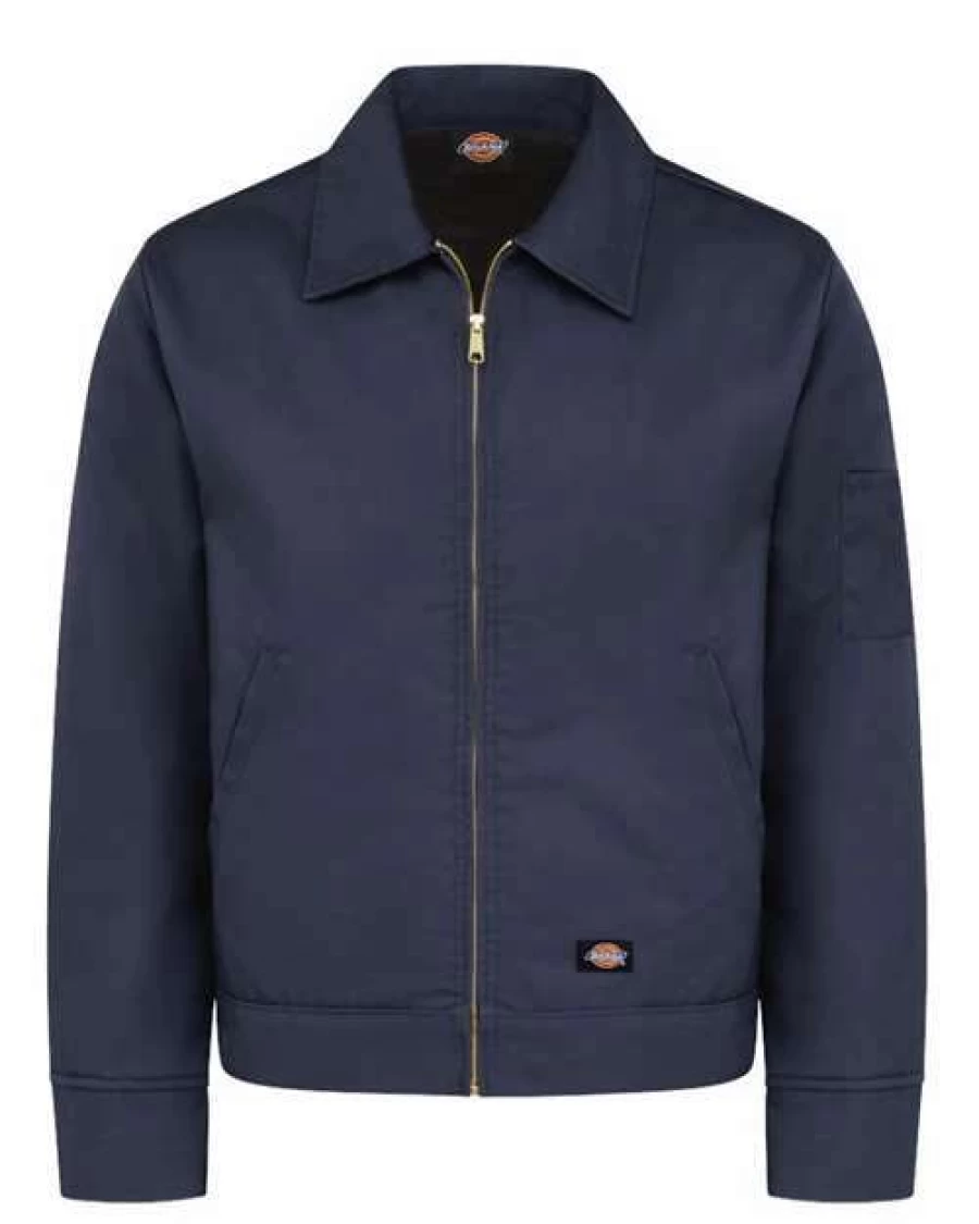Dickies Men's Dark Navy Insulated Work Jacket - Durable Industrial Winter Coat