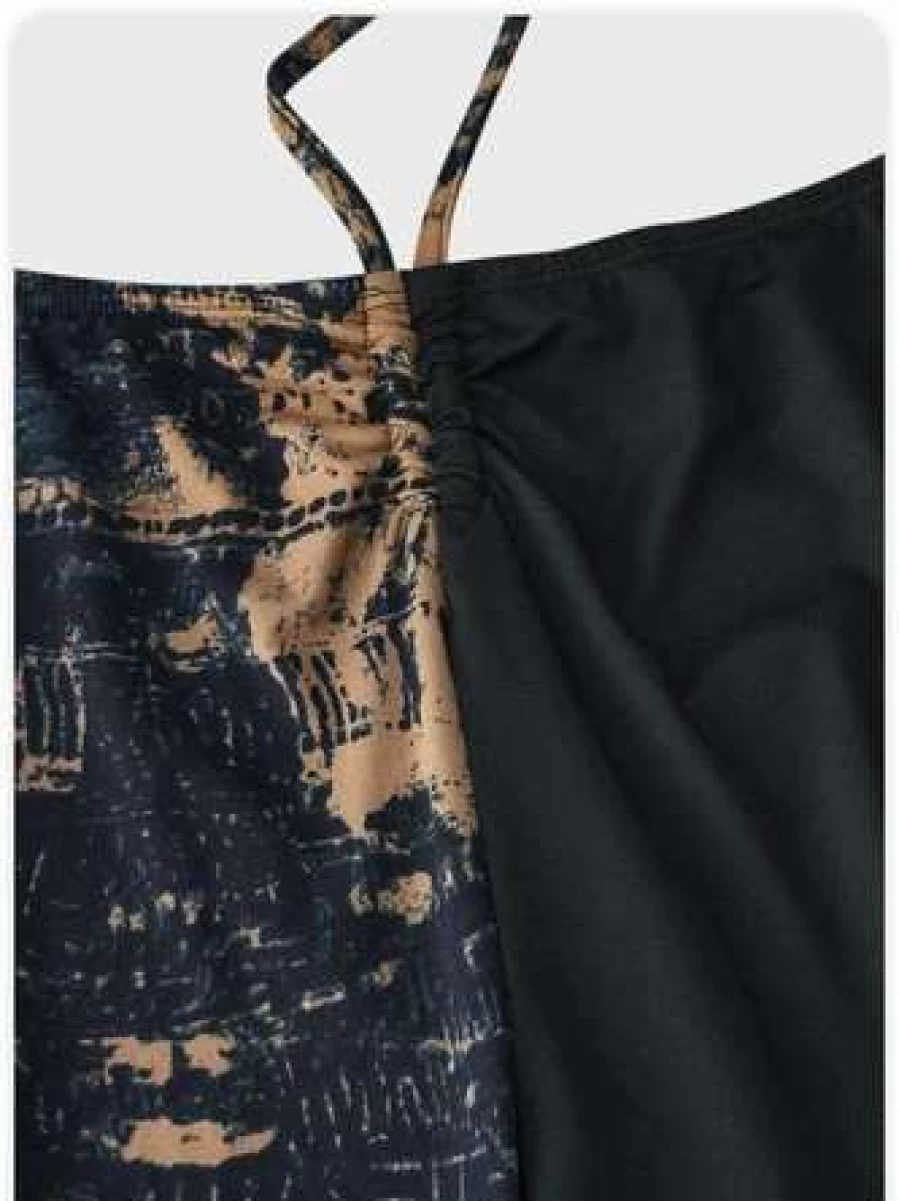 Kollyy Multicolor Preppy Patchwork Tie-Up Pants for Women Trendy High-Waisted Stylish Bottoms