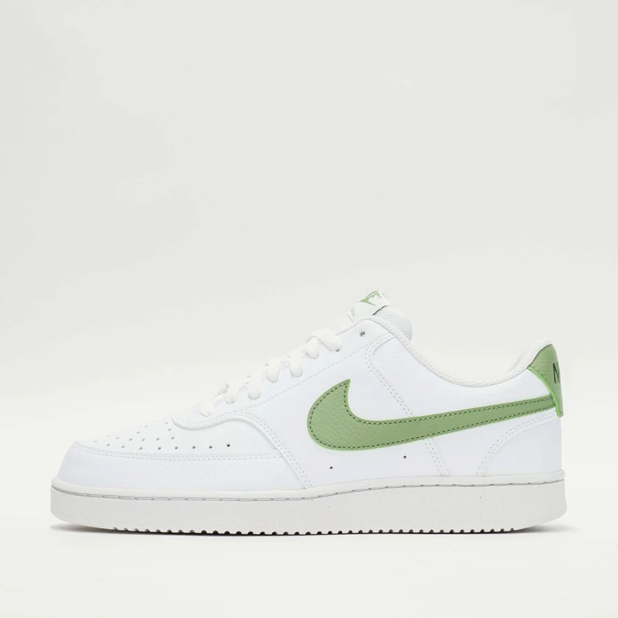 Nike Court Vision Low Next Nature Sneakers in White/Oil Green - Sustainable Men's Lifestyle Shoes