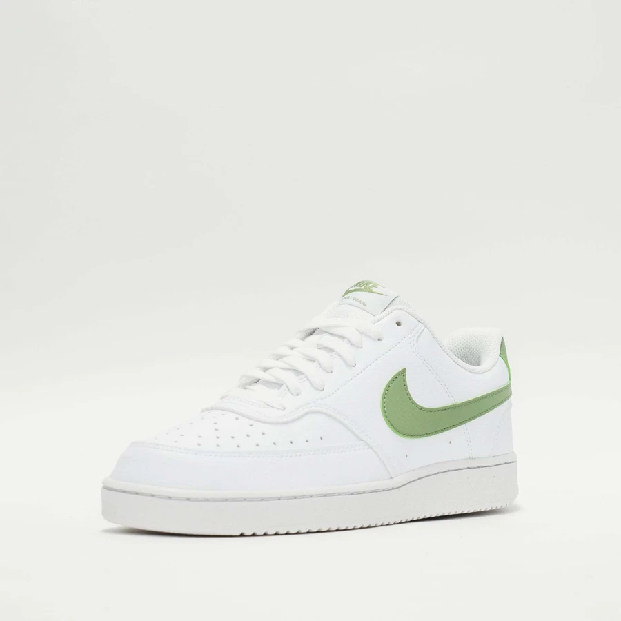 Nike Court Vision Low Next Nature Sneakers in White/Oil Green - Sustainable Men's Lifestyle Shoes