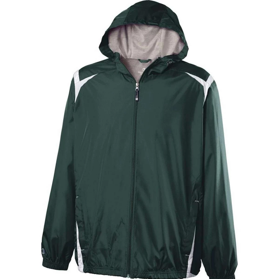Holloway Men's Collision Jacket - Scarlet/White Windbreaker for Outdoor Activities
