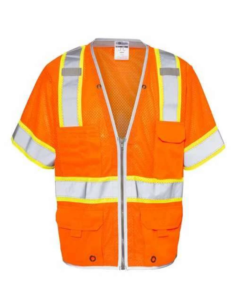Premium Class 3 Safety Vest for Men – Heavy Duty Reflective Work Vest – High Visibility ANSI Certified