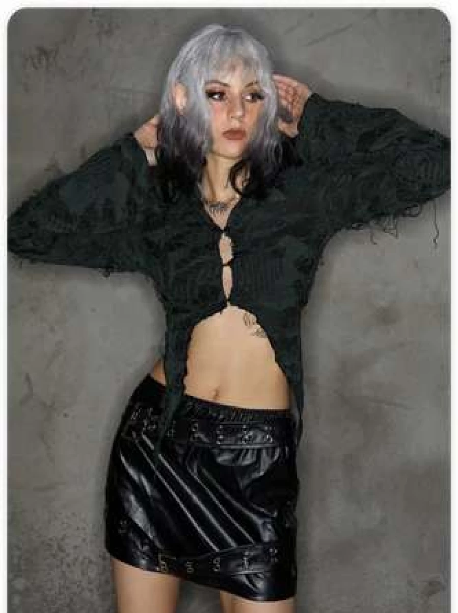 "Kollyy Street Gray Cut Out T-Shirt for Women - Trendy Fashion Top"