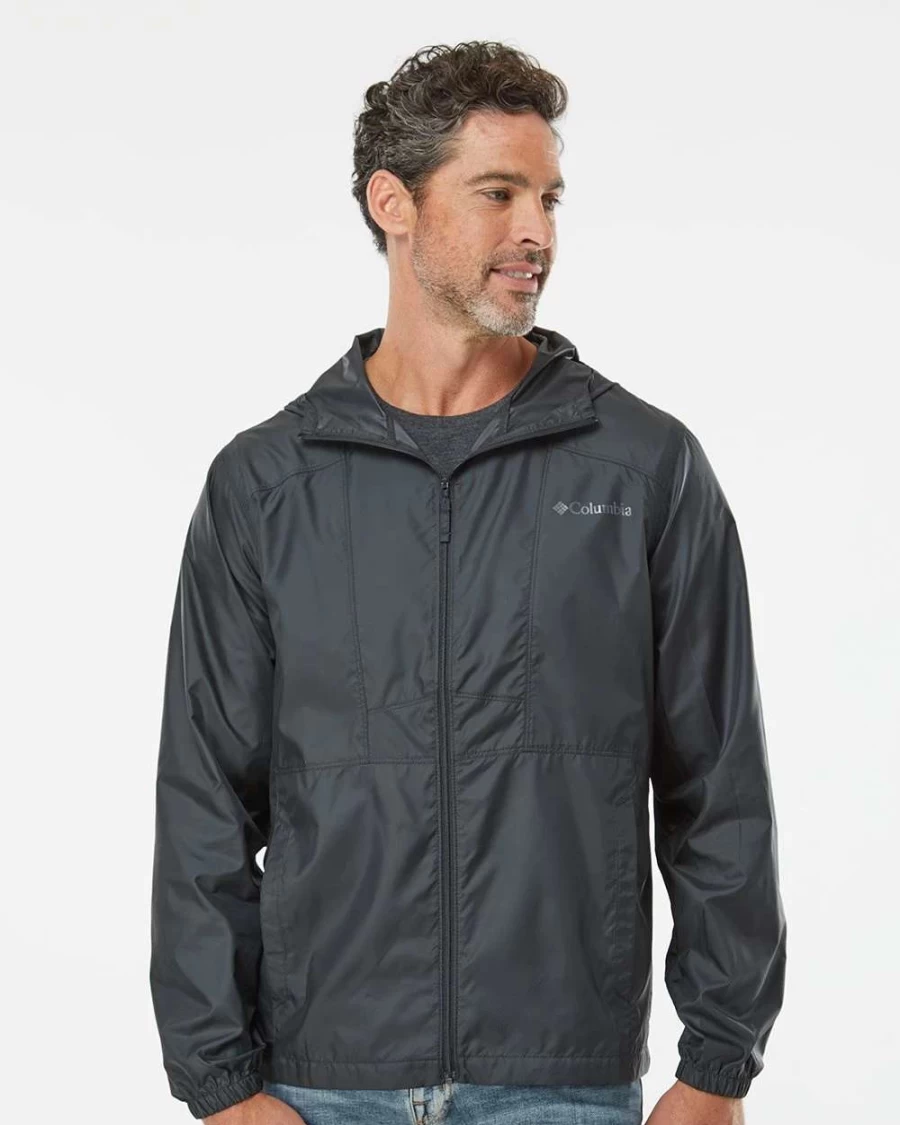 Columbia Men's Black Flashback Windbreaker Jacket - Lightweight Water-Resistant Outdoor Shell