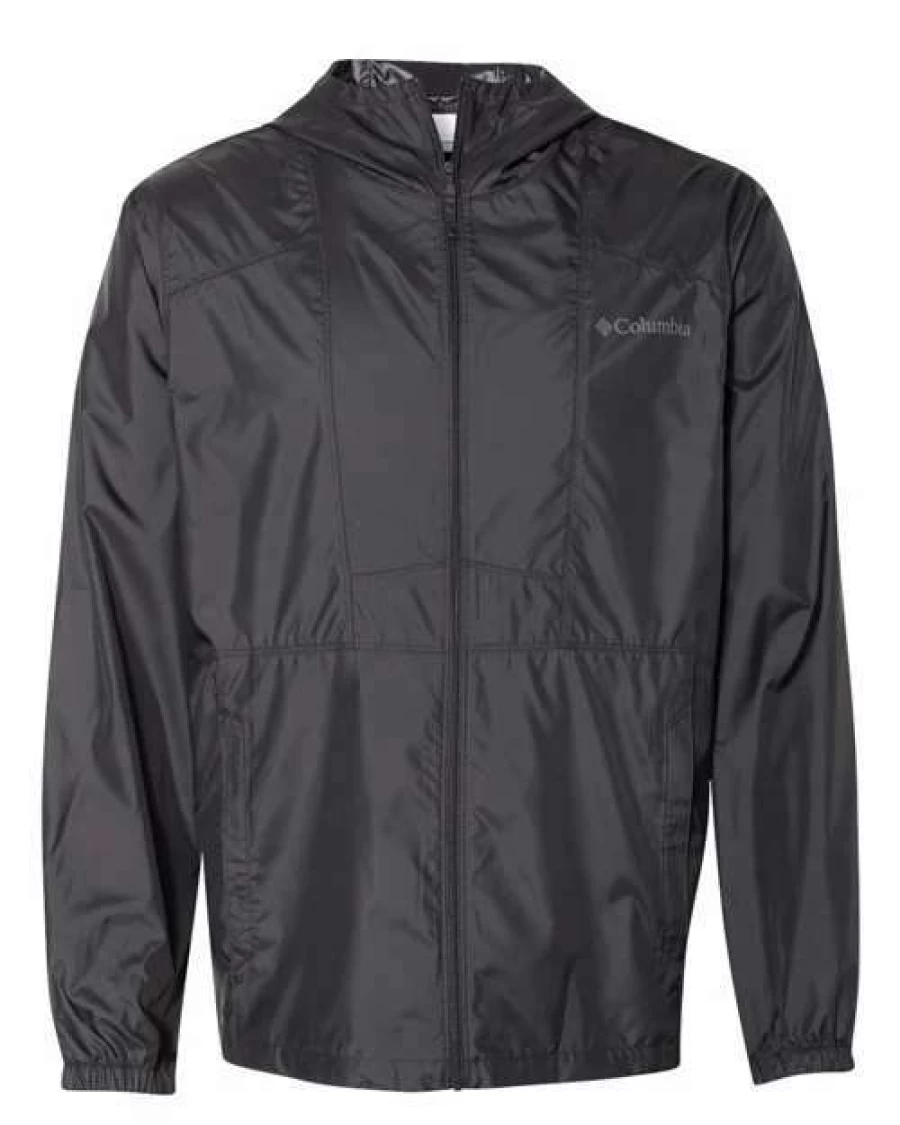 Columbia Men's Black Flashback Windbreaker Jacket - Lightweight Water-Resistant Outdoor Shell