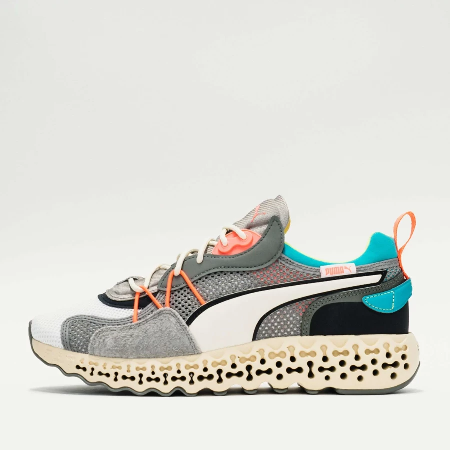 Puma Calibrate Restored Sneakers in White & Viridian Green - Men's/Women's Sport Shoes for Running & Training