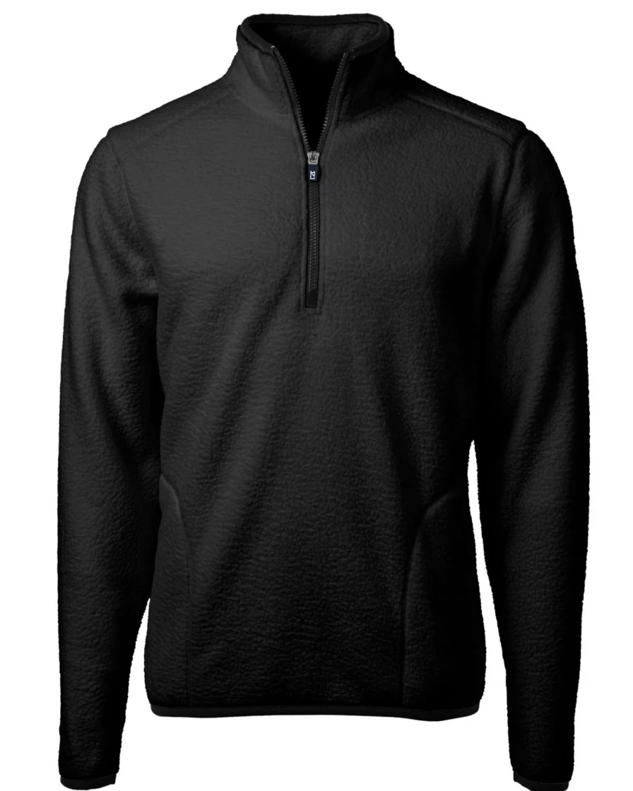 Men's Big & Tall Eco-Friendly Sherpa Fleece Quarter Zip Jacket by Cutter & Buck - Cascade Collection
